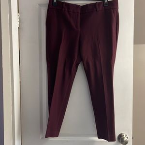 Ann Taylor Maroon Work Ankle Pant